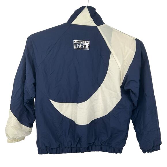 Vintage 90s Converse All star Chuck Taylor Men's L Navy white nylon track jacket - Picture 7 of 10